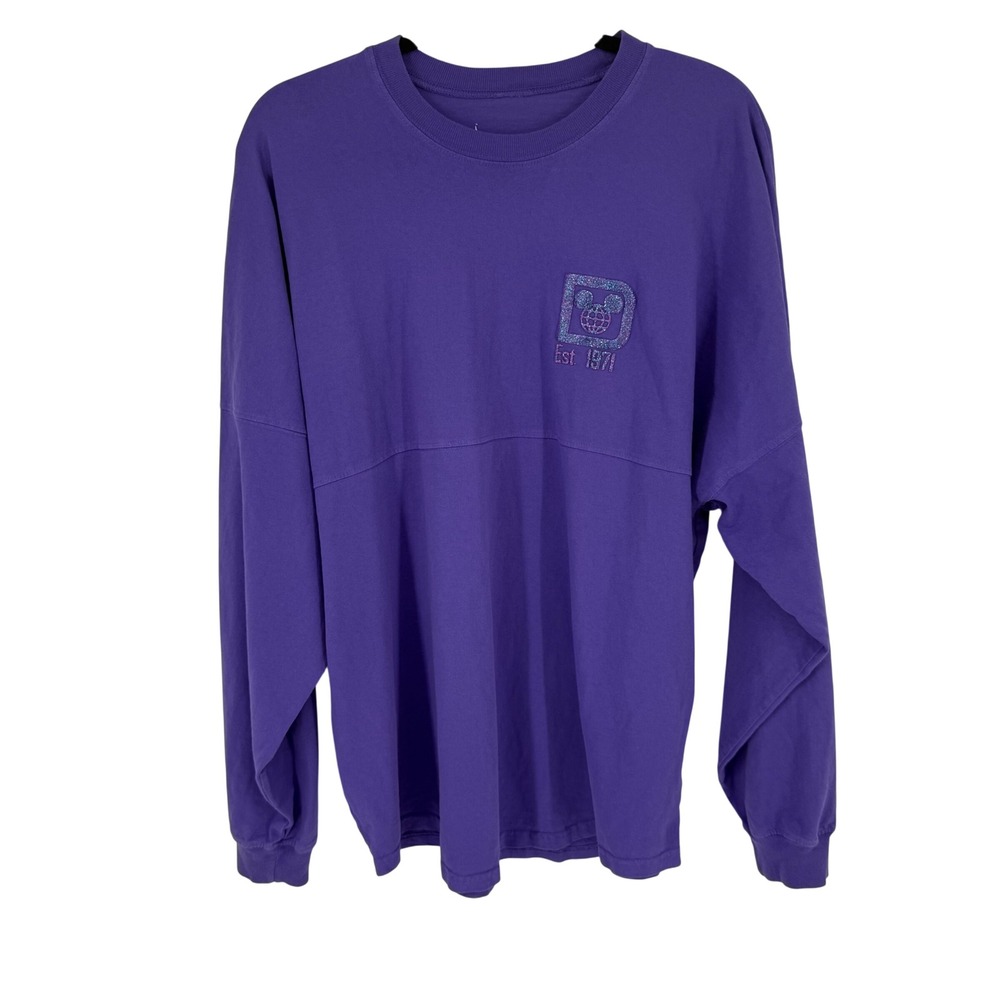 Disney Spirit Jersey Walt Disney World Medium Purple Glitter Puff Print 1971